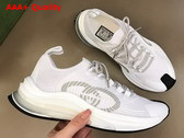 Gucci Mens Gucci Run Sneaker in White Technical Knit Fabric 680893 Replica