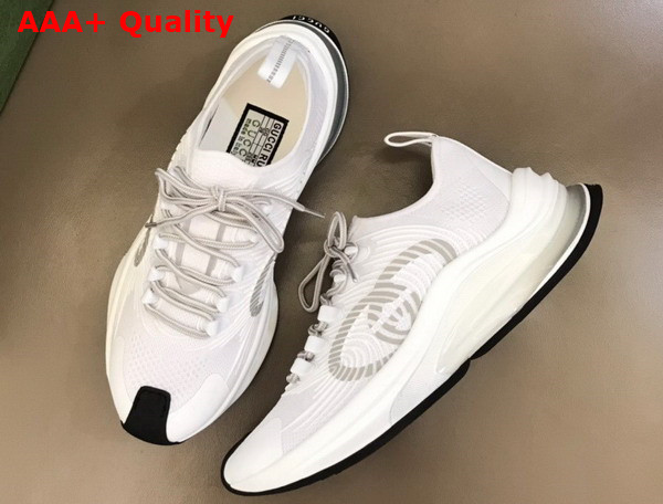 Gucci Mens Gucci Run Sneaker in White Technical Knit Fabric 680893 Replica