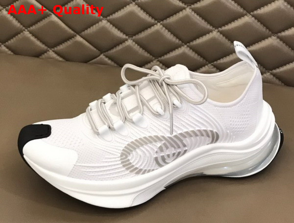 Gucci Mens Gucci Run Sneaker in White Technical Knit Fabric 680893 Replica