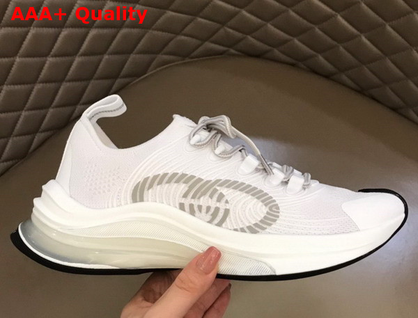 Gucci Mens Gucci Run Sneaker in White Technical Knit Fabric 680893 Replica