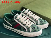 Gucci Mens Gucci Tennis 1977 GG Multicolor Sneaker Green and Blue Canvas 663657 Replica