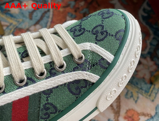 Gucci Mens Gucci Tennis 1977 GG Multicolor Sneaker Green and Blue Canvas 663657 Replica