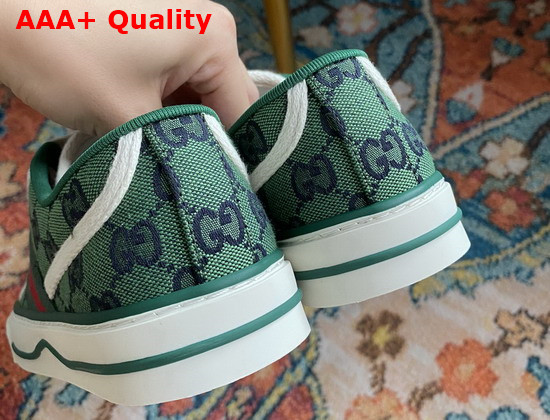 Gucci Mens Gucci Tennis 1977 GG Multicolor Sneaker Green and Blue Canvas 663657 Replica