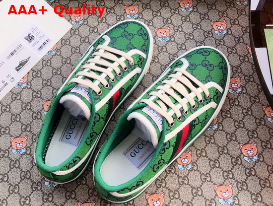 Gucci Mens Gucci Tennis 1977 GG Multicolor Sneaker Green and Blue Canvas 663657 Replica