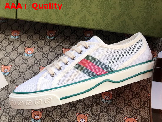 Gucci Mens Gucci Tennis 1977 Sneaker White Mesh 663257 Replica