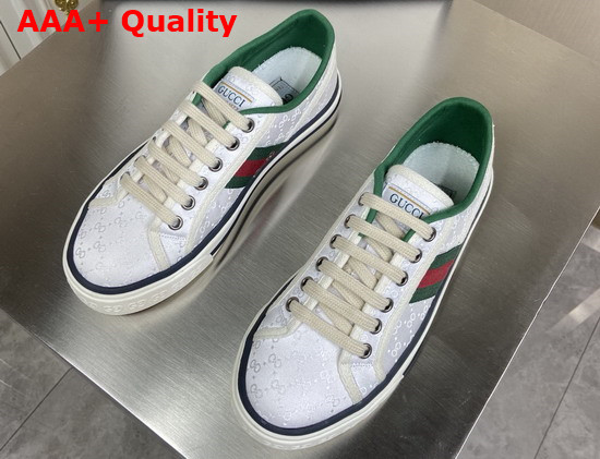 Gucci Mens Gucci Tennis 1977 Sneaker White Mini GG Jacquard Fabric 606111 Replica