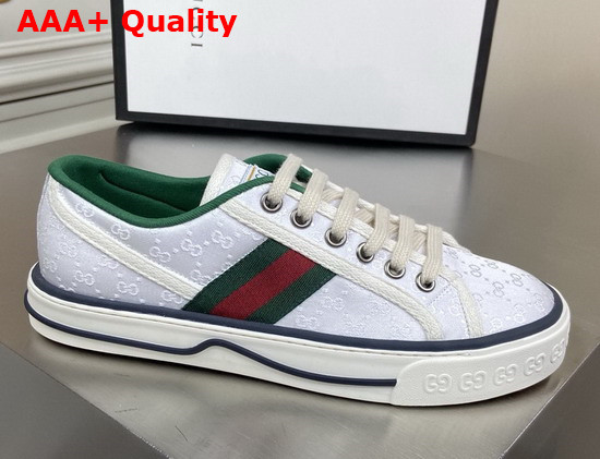 Gucci Mens Gucci Tennis 1977 Sneaker White Mini GG Jacquard Fabric 606111 Replica