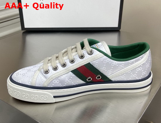 Gucci Mens Gucci Tennis 1977 Sneaker White Mini GG Jacquard Fabric 606111 Replica