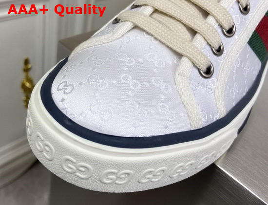 Gucci Mens Gucci Tennis 1977 Sneaker White Mini GG Jacquard Fabric 606111 Replica