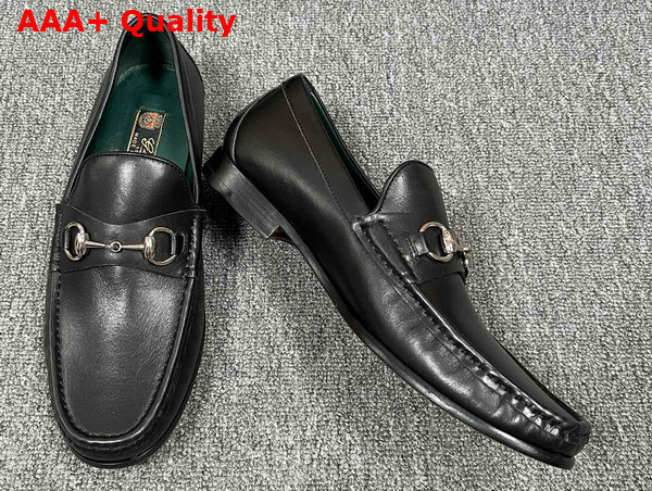 Gucci Mens Horsebit 1953 Loafer in Black Leather 757769 Replica