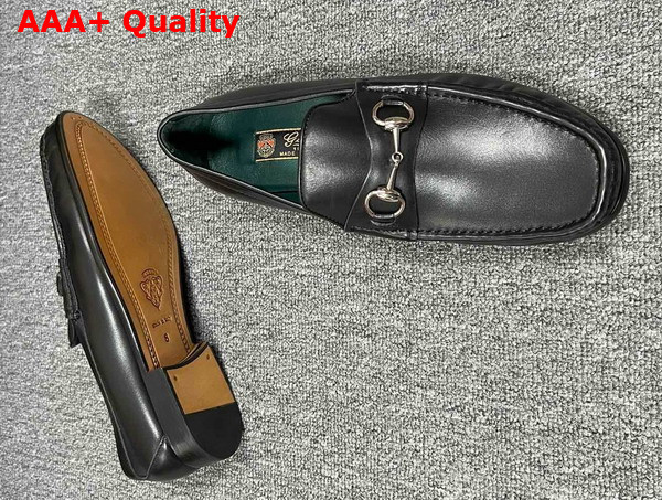 Gucci Mens Horsebit 1953 Loafer in Black Leather 757769 Replica