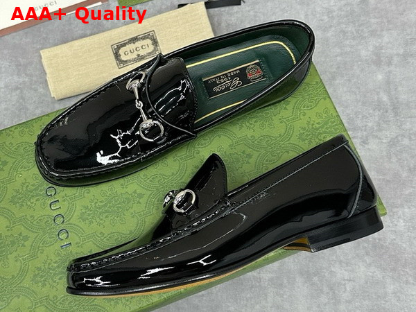 Gucci Mens Horsebit 1953 Loafer in Black Patent Leather 757769 Replica