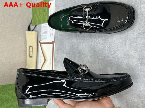 Gucci Mens Horsebit 1953 Loafer in Black Patent Leather 757769 Replica