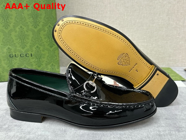 Gucci Mens Horsebit 1953 Loafer in Black Patent Leather 757769 Replica