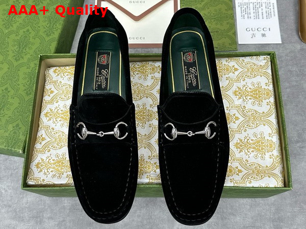 Gucci Mens Horsebit 1953 Loafer in Black Suede Leather 757769 Replica