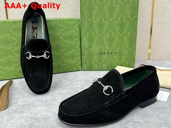 Gucci Mens Horsebit 1953 Loafer in Black Suede Leather 757769 Replica