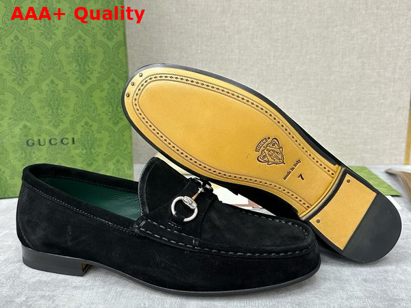 Gucci Mens Horsebit 1953 Loafer in Black Suede Leather 757769 Replica