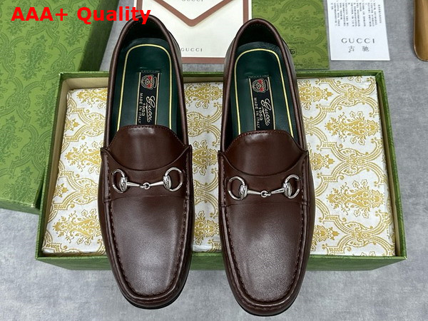 Gucci Mens Horsebit 1953 Loafer in Dark Brown Leather 757769 Replica