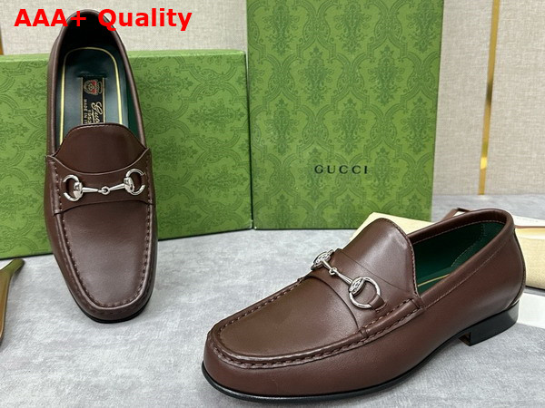 Gucci Mens Horsebit 1953 Loafer in Dark Brown Leather 757769 Replica