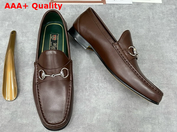 Gucci Mens Horsebit 1953 Loafer in Dark Brown Leather 757769 Replica