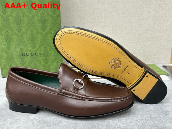 Gucci Mens Horsebit 1953 Loafer in Dark Brown Leather 757769 Replica