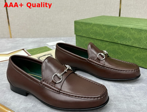 Gucci Mens Horsebit 1953 Loafer in Dark Brown Leather 757769 Replica