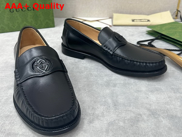 Gucci Mens Interlocking G Loafer in Black Leather 738470 Replica