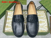 Gucci Mens Interlocking G Loafer in Black Leather 738470 Replica