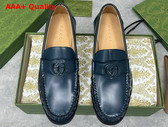 Gucci Mens Interlocking G Loafer in Blue Leather 738470 Replica