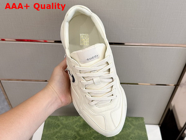 Gucci Mens Interlocking G Rhyton Sneaker in Ivory Leather 757857 Replica