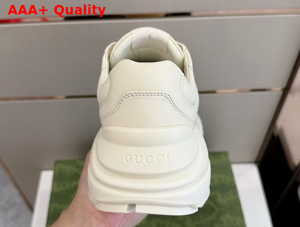 Gucci Mens Interlocking G Rhyton Sneaker in Ivory Leather 757857 Replica