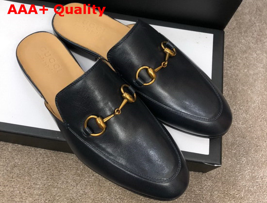 Gucci Mens Leather Horsebit Slipper in Black 426219 Replica