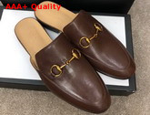 Gucci Mens Leather Horsebit Slipper in Brown 426219 Replica