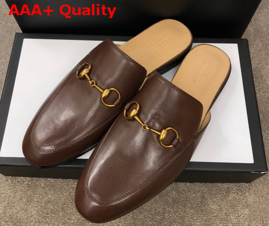 Gucci Mens Leather Horsebit Slipper in Brown 426219 Replica