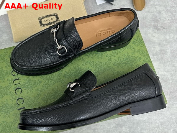 Gucci Mens Loafer with Horsebit in Black Grain Leather 786426 Replica