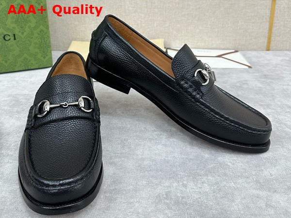 Gucci Mens Loafer with Horsebit in Black Grain Leather 786426 Replica