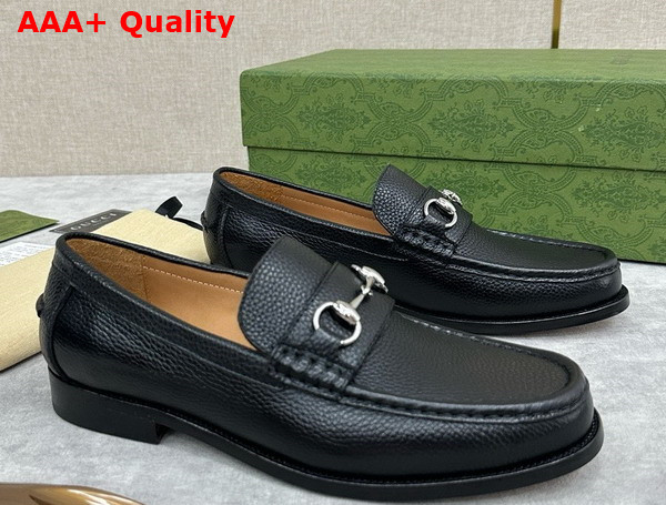 Gucci Mens Loafer with Horsebit in Black Grain Leather 786426 Replica