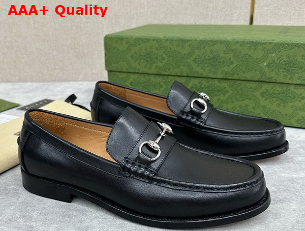 Gucci Mens Loafer with Horsebit in Black Leather 786426 Replica