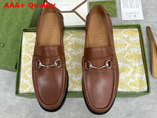 Gucci Mens Loafer with Horsebit in Brown Leather 786426 Replica