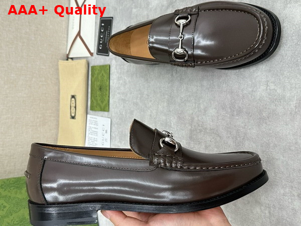 Gucci Mens Loafer with Horsebit in Dark Brown Leather 786426 Replica