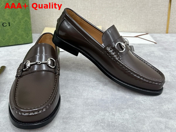 Gucci Mens Loafer with Horsebit in Dark Brown Leather 786426 Replica