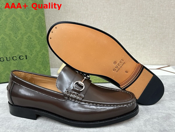 Gucci Mens Loafer with Horsebit in Dark Brown Leather 786426 Replica