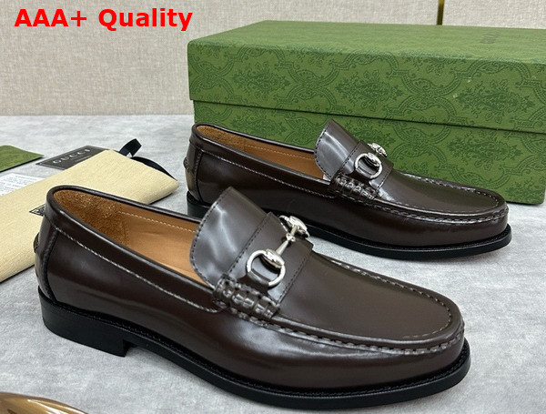 Gucci Mens Loafer with Horsebit in Dark Brown Leather 786426 Replica