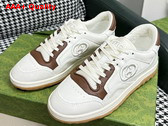 Gucci Mens Mac80 Sneaker in Off White and Brown Leather 741656 Replica