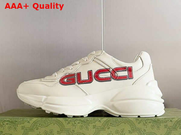 Gucci Mens Rhyton Sneaker in Ivory Demetra with Gucci Print 798919 Replica