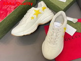 Gucci Mens Rhyton Sneaker with Stars White and Yellow 660939 Replica