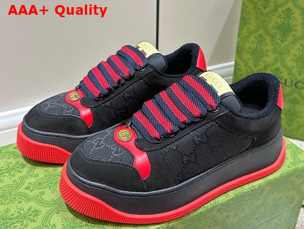 Gucci Mens Screener GG Sneaker in Black Original GG Canvas 750048 Replica