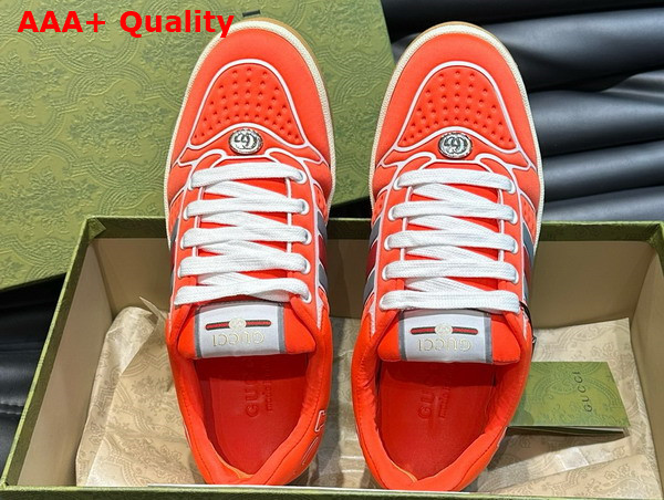 Gucci Mens Screener Sneaker with Web in Orange Neoprene 780260 Replica