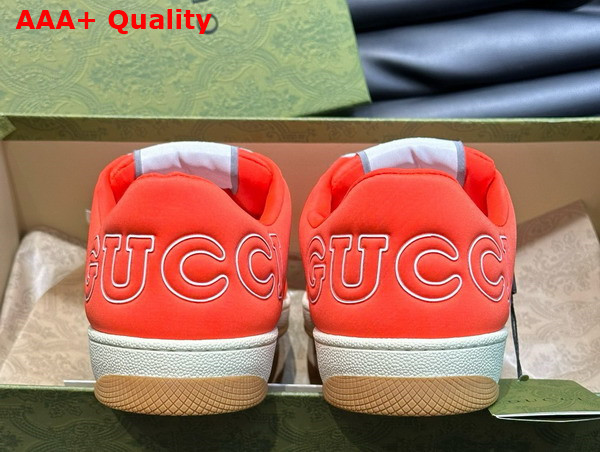 Gucci Mens Screener Sneaker with Web in Orange Neoprene 780260 Replica