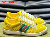 Gucci Mens Screener Sneaker with Web in Yellow Neoprene 782906 Replica